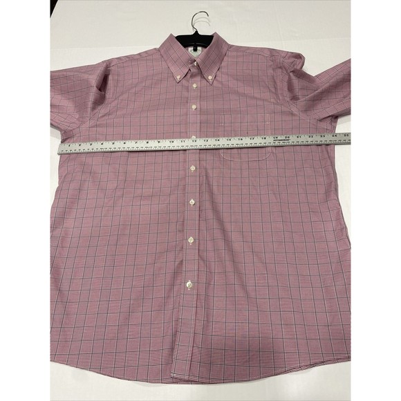 Brooks Brothers  Pink/white/blue  Plaid Long Sleeve Button  Size 17 /33 Sleeve - Picture 4 of 6